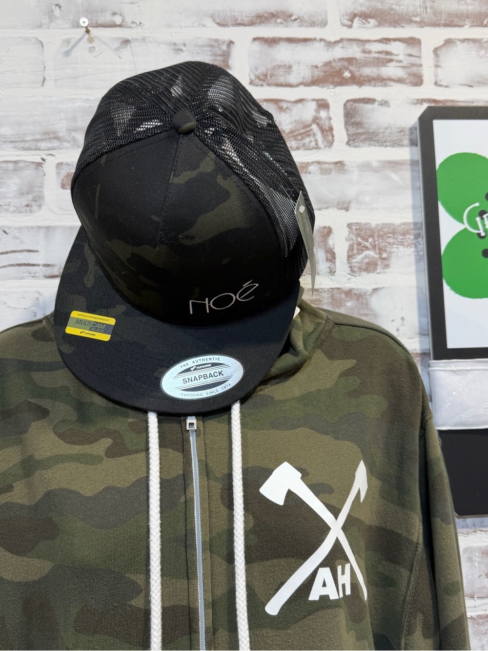 The Classic Black & Olive Camo Mesh Snapback Hat